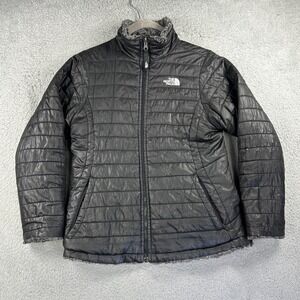 The North Face Jacket Girls XL Black Reversible Mossbud Swirl Full Zip Outdoor